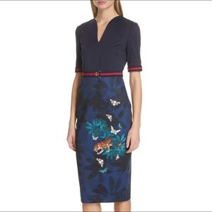 Ted Baker Yalila Houdini Dress with Tiger print